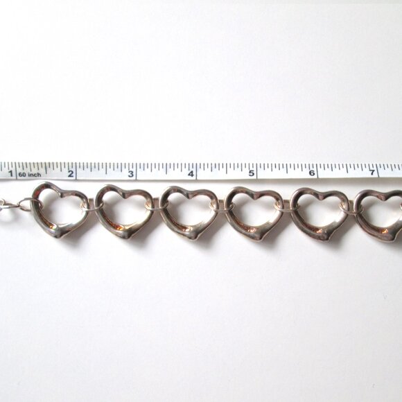 Sterling Silver Heart Link Links Toggle Bracelet Stamped 925 Bold Chunky… - Picture 6 of 12